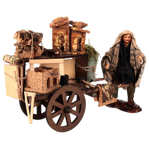 Wózek szopkarza z figurką - szopka neapolitańska 12 cm 3