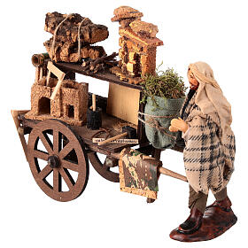 Complete nativity scene artisan wagon, Neapolitan figurine 12 cm