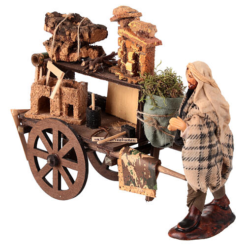 Complete nativity scene artisan wagon, Neapolitan figurine 12 cm 2