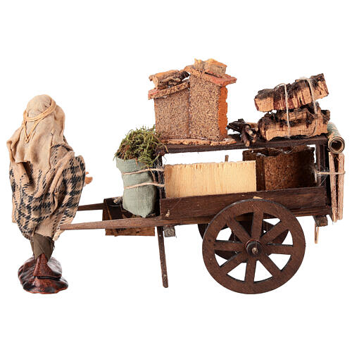 Complete nativity scene artisan wagon, Neapolitan figurine 12 cm 4