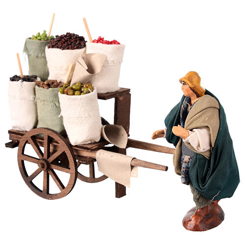 Spices cart for 10 cm Neapolitan Nativity Scene 3