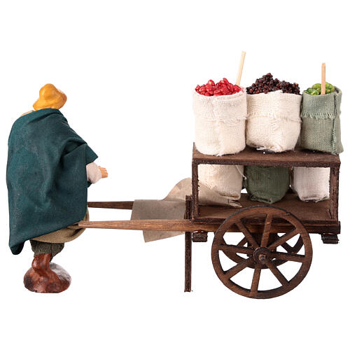 Figurka z wózkiem z przyprawami do szopki neapolitańskiej 10 cm 4