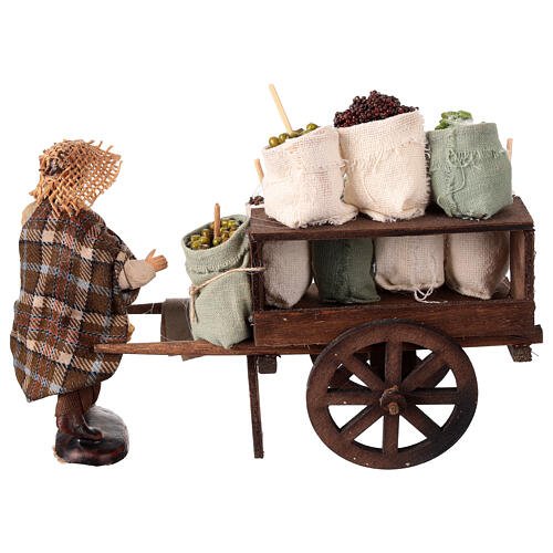 Marktszene mit Gewürzverkäufer und Karren – für 12 cm Krippe, Terrakotta, neapolitanischer Stil 4