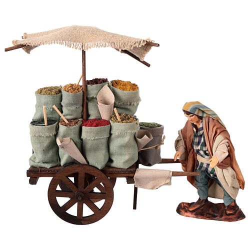 Cart for seed seller, Neapolitan Nativity Scene of 12 cm 1