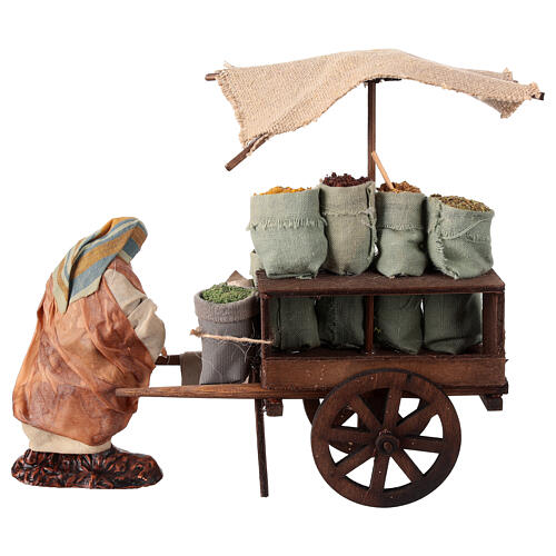 Cart for seed seller, Neapolitan Nativity Scene of 12 cm 4