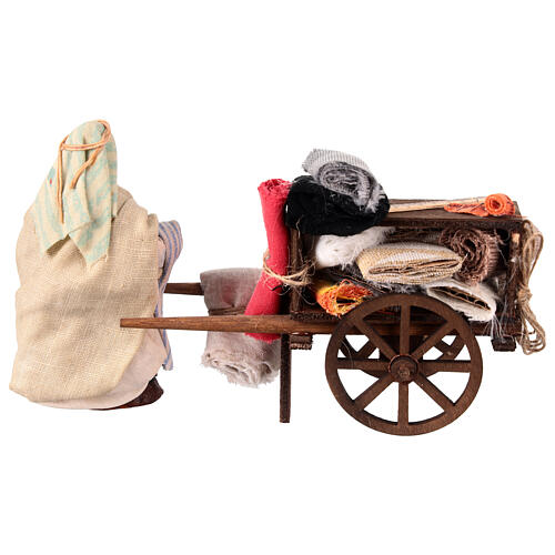 Fabric seller with cart, Neapolitan Nativity Scene of 10 cm 4