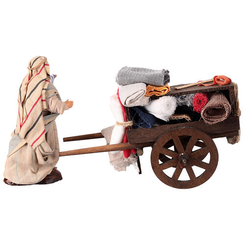 Fabric seller wagon with 12 cm Neapolitan nativity figurines 3