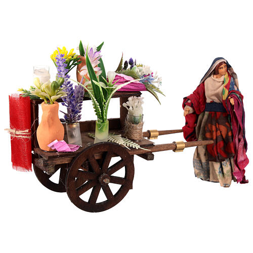 Carro fioraio con statuine presepe napoletano 12 cm 2