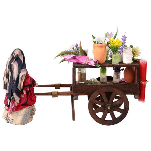 Carro fioraio con statuine presepe napoletano 12 cm 4