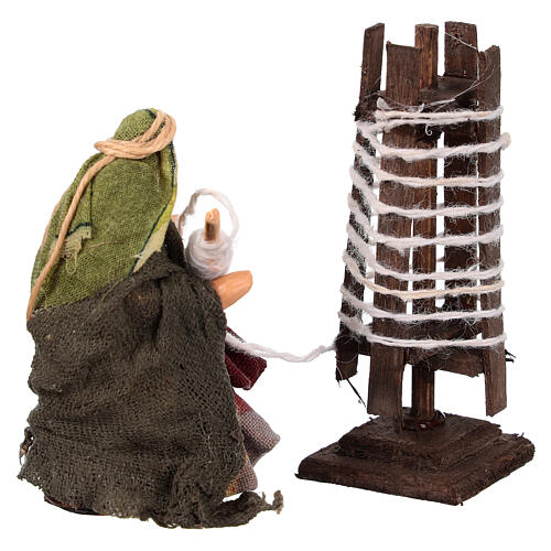 Thread maker with wool roll 6 cm Neapolitan nativity scene 4