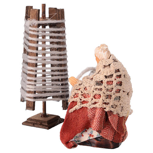 Prządka z wrzecionem - figuka 10 cm, szopka neapolitańska 3