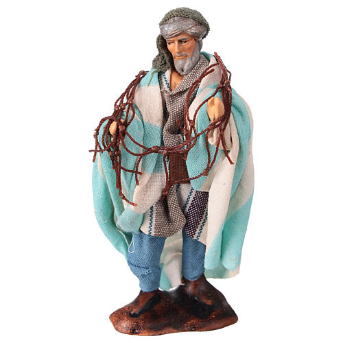 Stoisko rybne z figurką rybaka – do szopki neapolitańskiej z figurkami 8 cm 2