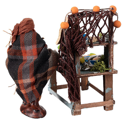 Fishmonger with net stand 10 cm Neapolitan nativity scene 4