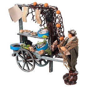 Fish cart for 10 cm Neapolitan Nativity Scene