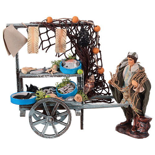 Fish cart for 10 cm Neapolitan Nativity Scene 1