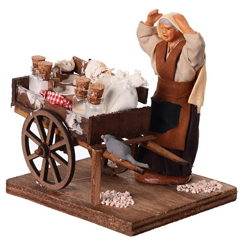 Milkmaid with cart for 10 cm Neapolitan Nativity Scene 2