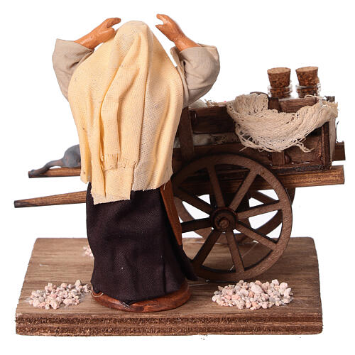 Milkmaid with cart for 10 cm Neapolitan Nativity Scene 4