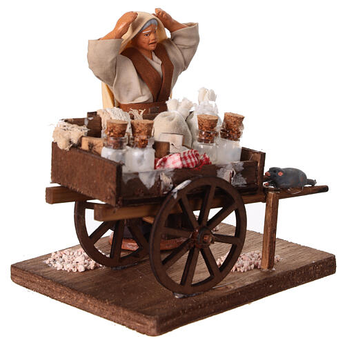 Milkmaid with cart Neapolitan Nativity Scene 10 cm 3