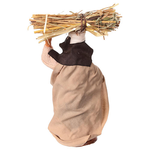 Old lady with bundle of straw for 10 cm Neapolitan Nativity Scene 4