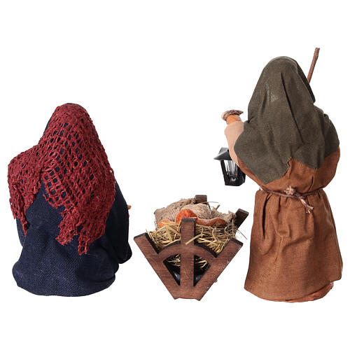 Figurki Świętej Rodziny z latarenką - scena Narodzenia Pańskiego, szopka neapolitańska 10 cm 4
