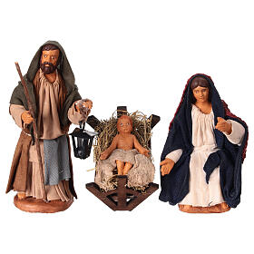 Holy Family set with Lantern Neapolitan Nativity 10 cm