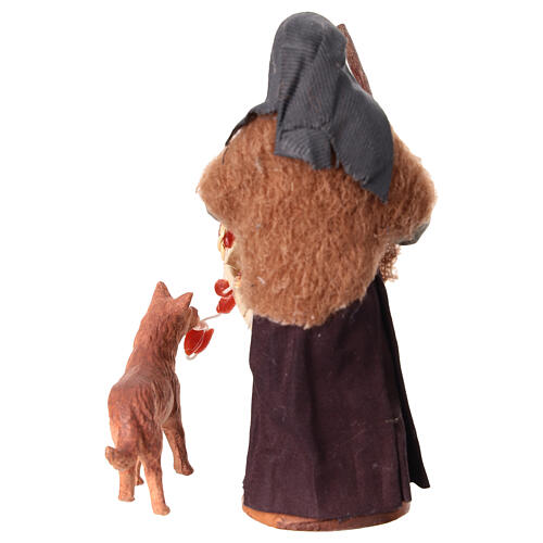 Alte Frau mit Tragetasche, Wurstkette und Hund, für 13 cm Krippe, neapolitanischer Stil 4