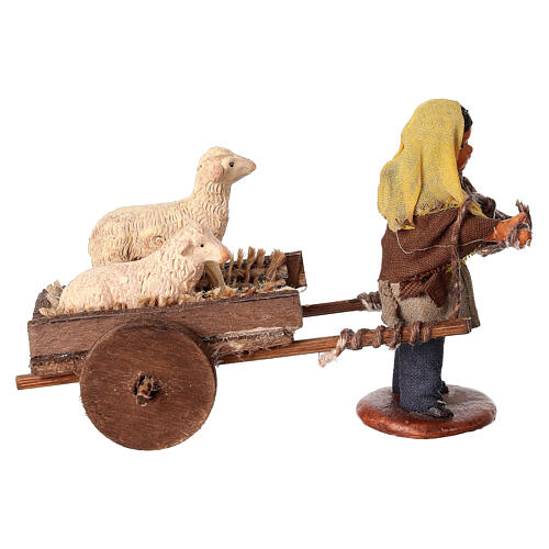 Child pulling a cart with sheeps for 13 cm Neapolitan Nativity Scene 1