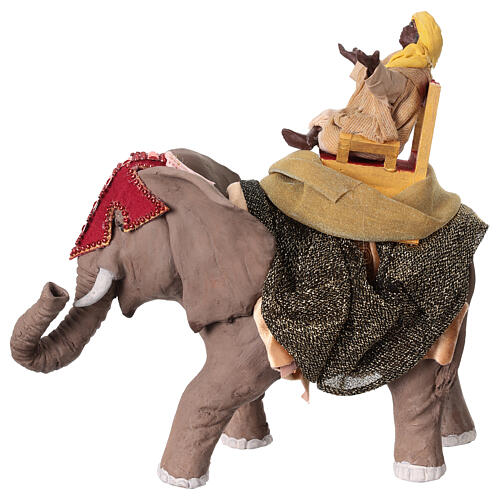 Roi sur éléphant crèche napolitaine 13 cm 1