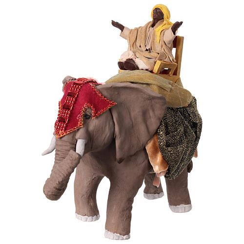 Roi sur éléphant crèche napolitaine 13 cm 3