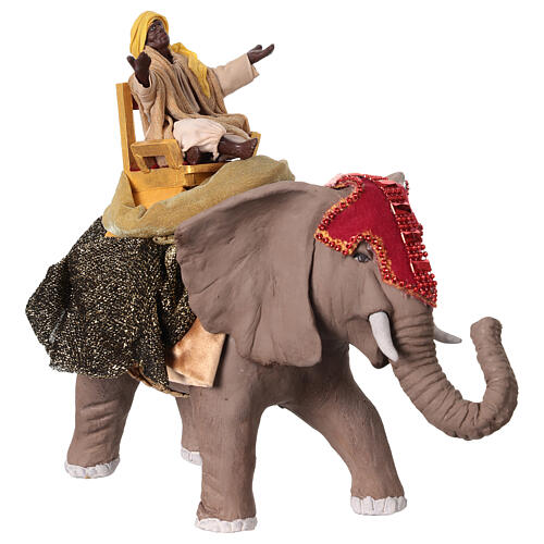 Roi sur éléphant crèche napolitaine 13 cm 4