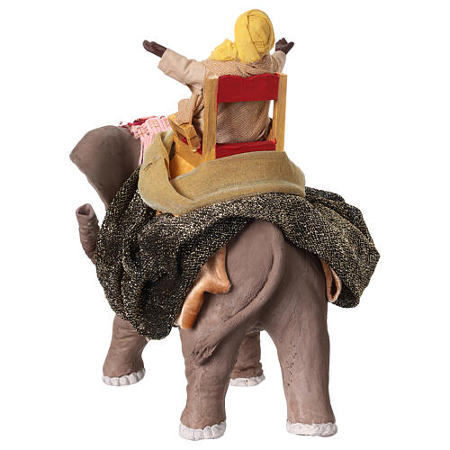 King on elephant figurine, Neapolitan nativity scene 13 cm 5