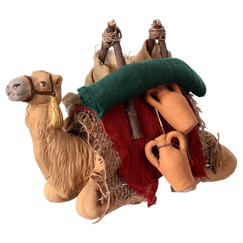 Sitting camel with saddle and jars for 12 cm Neapolitan Nativity Scene 2