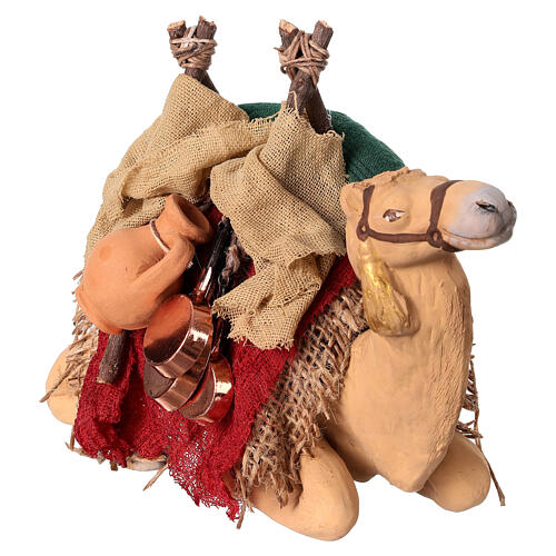 Sitting camel with saddle and jars for 12 cm Neapolitan Nativity Scene 3