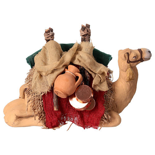 Sitting camel with saddle and jars for 12 cm Neapolitan Nativity Scene 4