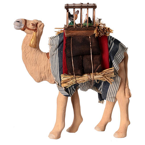 Standing camel with saddle and chickens for 12 cm Neapolitan Nativity Scene 1