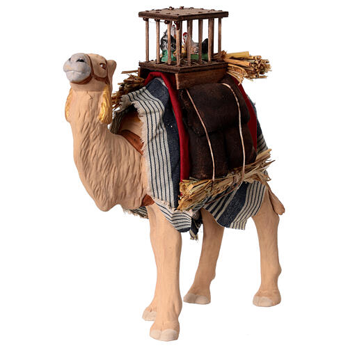 Standing camel with saddle and chickens for 12 cm Neapolitan Nativity Scene 2