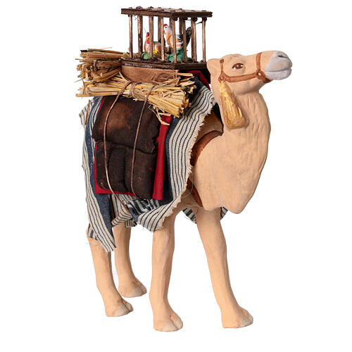 Standing camel with saddle and chickens for 12 cm Neapolitan Nativity Scene 3