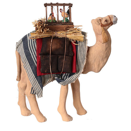 Standing camel with saddle and chickens for 12 cm Neapolitan Nativity Scene 4