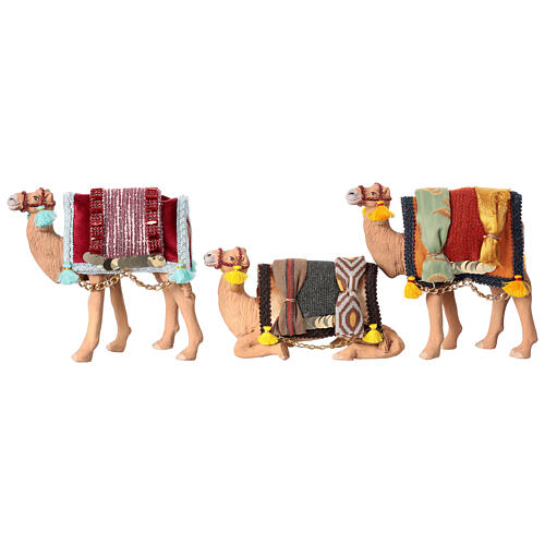 Set of 3 camels with saddle for 12 cm Neapolitan Nativity Scene 1