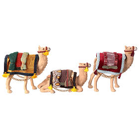 Camelos com selas conjunto 3 peaçs presépio napolitano 15-16 cm