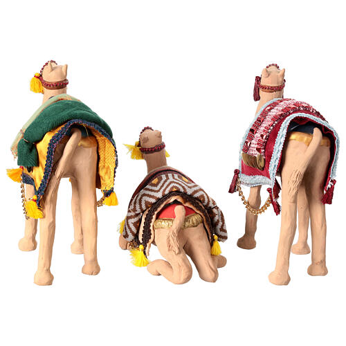 Camelos com selas conjunto 3 peaçs presépio napolitano 15-16 cm 11