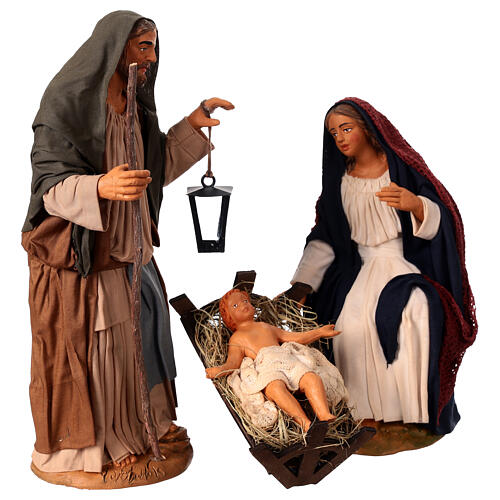 Nativity with lantern, 30 cm Neapolitan Nativity Scene 3