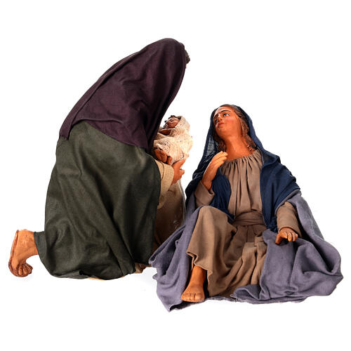 Nativity with Saint Joseph on his knees holding the Infant for 30 cm Neapolitan Nativity Scene 6