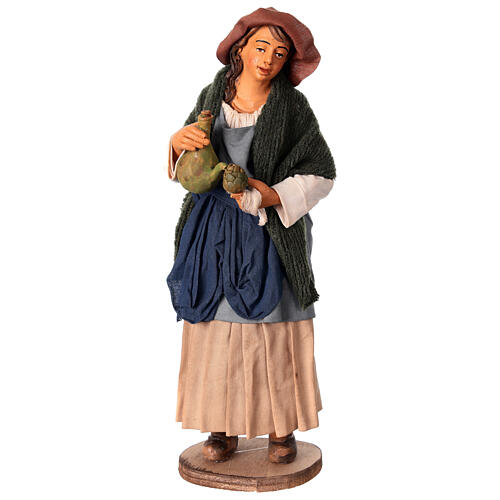 Femme qui assaisonne des artichauts crèche napolitaine 30 cm 1