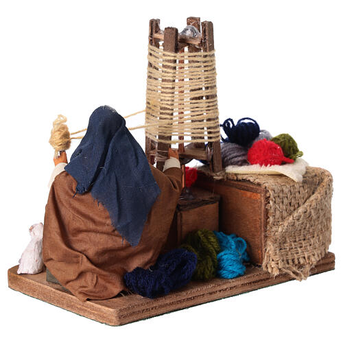 Wollwicklerin in Bewegung, für 10 cm Krippe, Neapolitanische Krippe 4