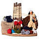 Animated woman spinning yarn, 10 cm Neapolitan Nativity Scene s1