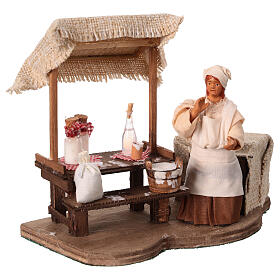 Laitière étal avec bouteilles mouvement crèche napolitaine 10 cm