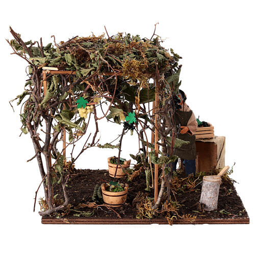 Weinleser in Bewegung, für 12 cm Krippe, Neapolitanische Krippe, 25x23x20 cm 3
