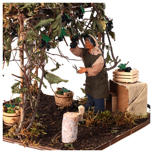 Weinleser in Bewegung, für 12 cm Krippe, Neapolitanische Krippe, 25x23x20 cm 4
