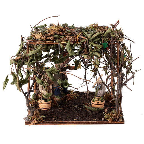 Weinleser in Bewegung, für 12 cm Krippe, Neapolitanische Krippe, 25x23x20 cm 5